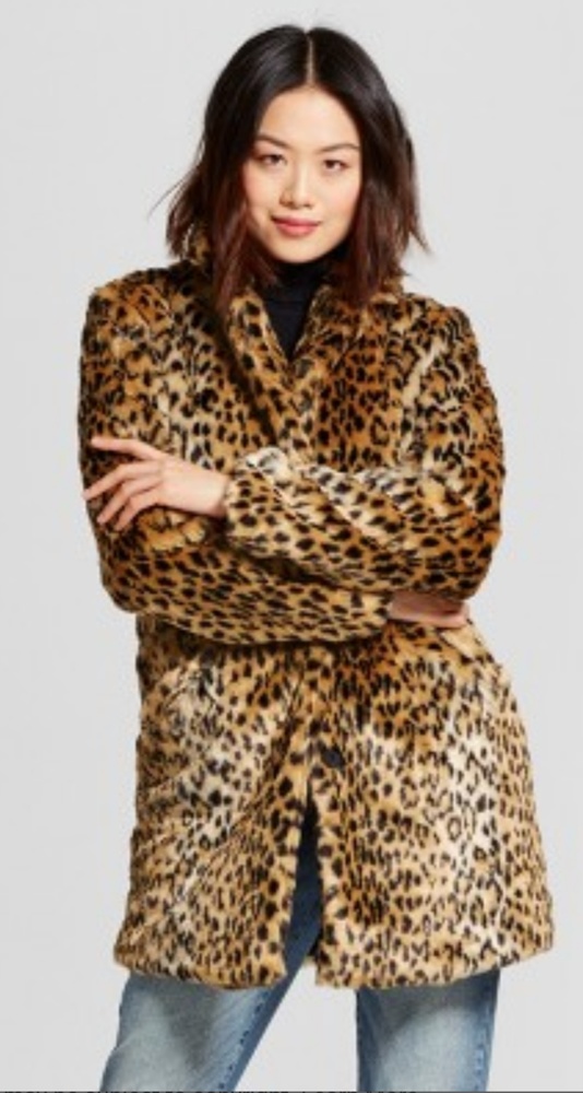 NWOT A New Day Faux Fur Leopard CheetahPrint Coat